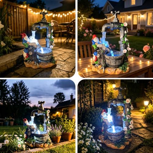 Solar Garden Gnomes Outdoor Decor,Yard Statues Decorations Gifts for Mom - Image 6