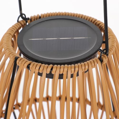 TEHAUX Solar Lantern Rattan Decorative Led Light for Outdoor Patio Hanging Solar Lamp Sturdy Design for Courtyards Gardens and Balconies for Ambient Garden Decor - Image 6