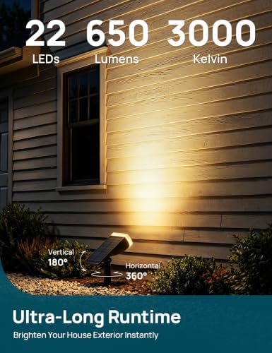 Linkind Solar Lights Outdoor Waterproof LED Spotlights Warm White 4 Pack - Image 5