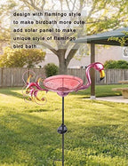 MUMTOP Outdoor Bird Bath Solar Birdbath Garden Feeder with Metal Stake,Pink - Image 6