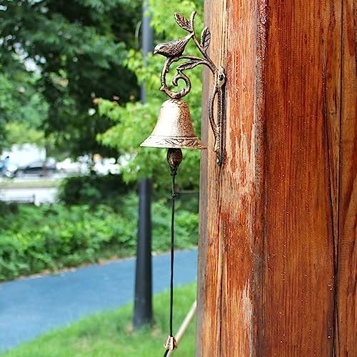 Cast Iron Dinner Bell for Outside, Cast Iron Decorative Door Bell, Decoration Hanging Hand Bell - Hanging Dinner Bell for Playhouse Outside, Decoration - Image 3