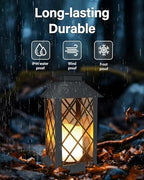 SHYMERY Solar Lanterns Outdoor Waterproof, 14 Inch Outdoor Lanterns with LED Flickering Flameless Candles,2 Pack Hanging Black Lantern Decorative for Patio,Front Porch,Balcony,Outside,Table Decor - Image 2