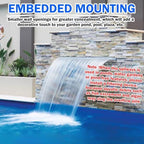 Outdoor Waterfall Fountain for Garden & Patio, 18in Wall Spout with Connector, Modern Embedded Design for Pond & Pool, Elegant Water Feature for Landscape - Image 7