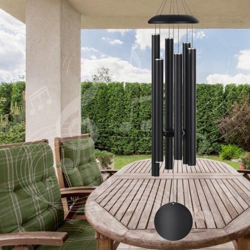 Suntimber Extra Large Wind Chimes for Outside Deep Tone,(Black,48") - Image 5