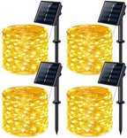 JMEXSUSS 4 Pack Solar Fairy Lights, 33ft 100LED String Lights Warm White by JMEXSUSS