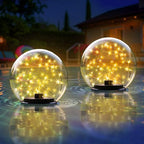 uuffoo 2-Pack Solar Floating Pool Lights Ball Solar Powered LED Flickering that Float Globe Lights Water-Resistant IP66 for Swimming Pool Decor Pond Garden Party by UUFFOO