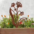 Rustic Floral Metal Garden Stake, 11.81Inch Outdoor Decoration with Flower Design, Durable Metal Construction for Patio, Balcony, Yard by Unknown