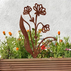 Rustic Floral Metal Garden Stake, 11.81Inch Outdoor Decoration with Flower Design, Durable Metal Construction for Patio, Balcony, Yard by Unknown