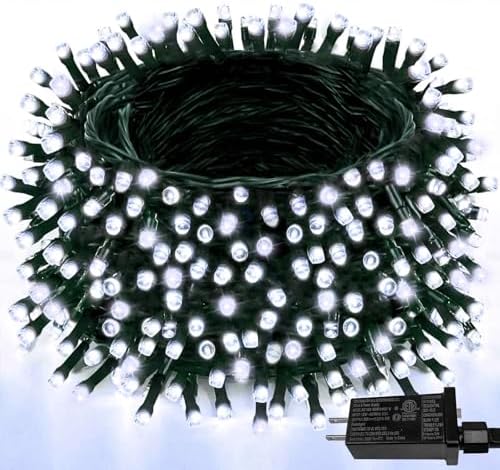 Extendable 108FT 300 LED Christmas String Lights Indoor Outdoor Cool White by Halloween