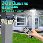 MDCMDCM Solar Lights Outdoor Waterproof Motion Sensor - 416 LEDs 3000 Lumens Super Bright 3 Brightness 3 Modes 360° Illumination 32ft Solar Flood Security Light for Outside (2, 13.7x4.3x5inch) - Image 2