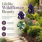 Bluebonnet Lupine Metal Garden Stake Rustic Flower Sculpture Yard Art Handmade 25.6” Outdoor Decorative Whimsical Floral Ornament for Lawn Patio Landscape Border Backyard Pathway Lover Gift(3pcs) - Image 2