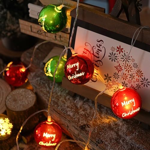 CAKERS Led Christmas String Lights|Creative Ambient Decor Fairy Lights|Hanging Copper Wire Lights|Night Lamps for Birthday Party Xmas Tree Decor,Ball Shape,2m(6.5ft)-10LED-USB - Image 6