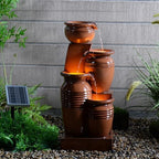 Teamson Home 28.7" 4-Tier Cascading Bowl Water Fountain, Brown - Image 2