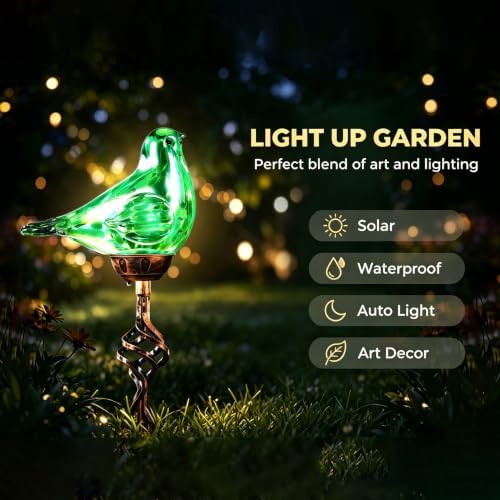 Solar Garden Stakes, Waterproof Bird Light Figurine Solar Stake Lights, Decorative Outdoor Garden Decor for Outside Yard Patio Lawn Porch Cemetery - Image 3