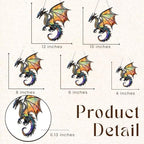 Fantasy Dragon Acrylic Suncatcher Size 10 inches, Boho Stained Glass Effect Window Hanging Ornament, Garden Decor, Gift for Mother's Day - Image 3