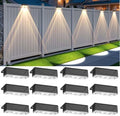 Solar Fence Lights Outdoor, IP55 Waterproof Solar Lights 3 Color Modes(3000K/4000K/6000K) Fence Light Solar Powered for Outside, Backyard, Railing, Steps, Patio and Wall Lighting（12 Pack） by Unknown