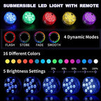 Mudder 24 Pack Submersible LED Lights with Remote 2.8" Hot Tub Lights Waterproof Pool Underwater LED Light Battery Operated Bathtub Lamp 16 Color Changing Lamp for Pool Pond Vase Aquarium Decoration - Image 5
