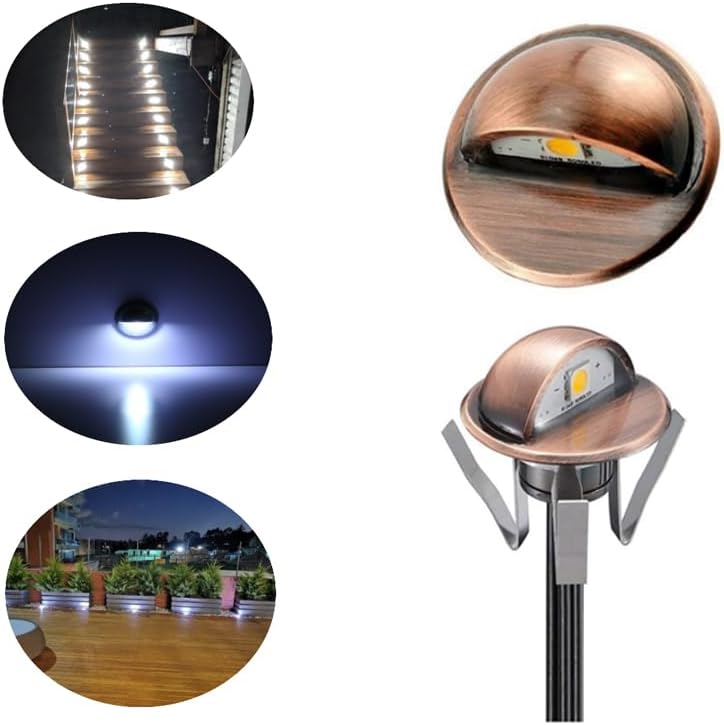10 Pack Low Voltage Deck Lights kit, Φ1.38 Cold White LED Lighting Bronze - Image 6