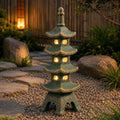 Qeeman Solar Pagoda Garden Statues Decor: Multi-Layer Resin Zen Sculpture by WELCOMETOQEEMAN