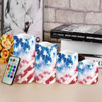 The Stars and Stripes Flameless Candle with Remote Control Electric LED Pillar Candle Timer Color Changing Long Lasting Pack of 4 Battery Candles Patriotic Decoration - Image 4
