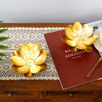 JHY DESIGN Set of 2 Gold Lotus Table Lamp Battery Powered 6''Tall Cordless Lamp Light Battery Operated Great for Living Room Bedroom Weddings Parties Patio Events Indoors Outdoors - Image 6