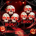 YJFWAL Halloween 3 Head Skull Solar Garden Lights Outdoor Waterproof, for Child and Friends, Stake Light with Solar Lantern, Hanging Solar Lights, Solar Path Lights Outside Patio Decor 2 Pack by YJFWAL