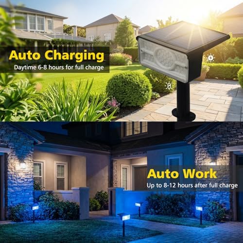 T-SUN Blue Solar Spot Lights Outdoor Waterproof, 4 Pack - Image 3