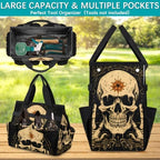 Funny Garden Tool Bag Organizer Heavy Duty Gothic Skull Gardening Tote Bag with 10 Pockets for Women Men Gardening Gifts - Image 5