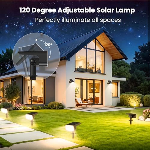 JEJOT Solar Spot Lights Outdoor Waterproof, Solar Spotlights, 4 Pack - Image 5