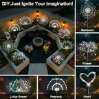 Solar Garden Lights Outdoor, 6 Pack 120 LED Twinkling Firework Lights Decorative with 2 Modes, Outdoor Waterproof Solar Starburst Light for Yard Pathway Planter Patio Decor, White - Image 4