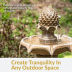 Sunnydaze 46" 2-Tier Solar Water Fountain, Pineapple Top, Earth Finish - Image 2