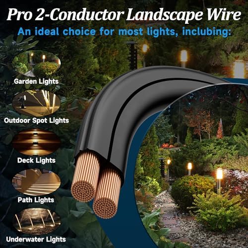 14 Gauge 2 Conductor Wire 35FT OFC, Outdoor 14/2 Landscape Electrical Wire - Image 3