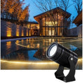Led Beam Light - Rotation Spotlight, Outdoor Building Exterior Wall Projector Lights, IP67 LED Waterproof Narrow Beam Spotlight, Garden Flood Light with Long Throw(White Light,Black 10W(220V)) by GUODDM