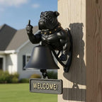 Cast Iron Muscle Dog Welcome Doorbell, Funny Bulldog Doorbell, Dog Middle Finger Decor Dinner Bell, Retro Metal Outdoor Dachshund Hanging Door Bell for Yard Garden - Image 2