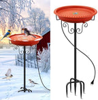 Heated Bird Bath for Outdoors Winter, 100W Heated Birdbath with Stake Brown by LOVPPY