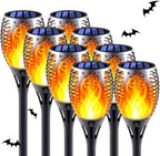 8 Pack Large Size Solar Flame Lights Outdoor with Flickering Flame by Permande