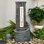 35.43 Inches Outdoor Water Fountain, Welcome Garden Water Feature - Image 6