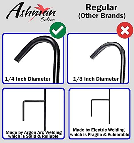 Ashman Shepherd Curled Hook (12 Pack), 35 Inch Tall 1/4 Inch Thick, Made of Premium Metal for Hanging Bird Feeders, Mason Jars, Plant Hangers, Flower Basket, Christmas Lights, Lanterns, and Weddings - Image 6