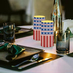 Set of 2 Independence Day Flags Flameless Candles with Remote Outdoor Battery Operated Candles with Timer Flickering LED Pillar Lights for 4th of July USA Patriotic Decoration - Image 3
