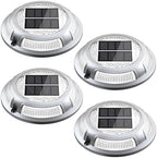 Solar Driveway Lights, 4 Pack Heavy Duty Driveway Lights Solar Powered 2 Color Mode (Cool/Warm White) IP68 Waterproof Outdoor Solar Deck Lights with Ground Stake for Pathway Garden Yard Walkway Dock by NIBUUECER