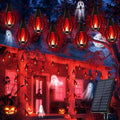 iBaycon 42FT 15 LED Solar Flame Halloween String Lights Outdoor, Red by iBaycon