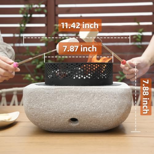 Table Top Firepit Mini Small Safer Burning Wood Pellet Fire Pit (Square Groove) - Image 6