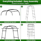 7.2FT Garden Arch Trellis for Climbing Plants, Heavy Duty Walk-Through Metal Arch with Netting, Wind-Resistant Vertical Garden Support for Cucumbers, Roses, Beans, Squash - Image 7