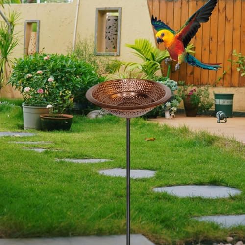 Decorative Bird Bath Bowl, Iron Copper - Image 7