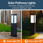 Solar Landscape Path Light Iron Housing Pathway Light 3W Luxury LED Bollard Lighting Fixture IP65 Waterproof Garden Floor Lamp Outdoor Walkway Lights for Lawn Courtyard Driveway Decoration - Image 3