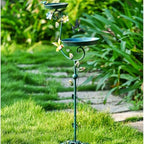 Bird Bath for Outside, 43" Tall Bird Baths and Feeders for Outdoors, Cast Iron Bird Bath and Feeder Combo, Metal Heavy Duty Birdbath Pedestal, Floral Decorative Birdbaths for Outdoor Garden - Image 6