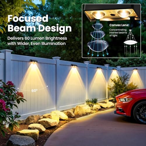 Solar Fence Lights Outdoor, Color Changing, Waterproof IP65, 16 Pack - Image 2