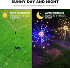 4 PCS Solar Firework Light, Outdoor Solar Garden Decorative Lights 120 LED Powered 40 Copper Wires String DIY Landscape Light for Walkway Pathway Backyard Christmas Decoration Parties (Colorful) - Image 4