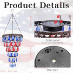 Solar Hanging Crystal Chandelier Patriotic Flag Decoration - Image 4