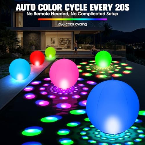 Floating Pool Lights,15" Inflatable Solar Powered Pool Light that Float 2PK - Image 3